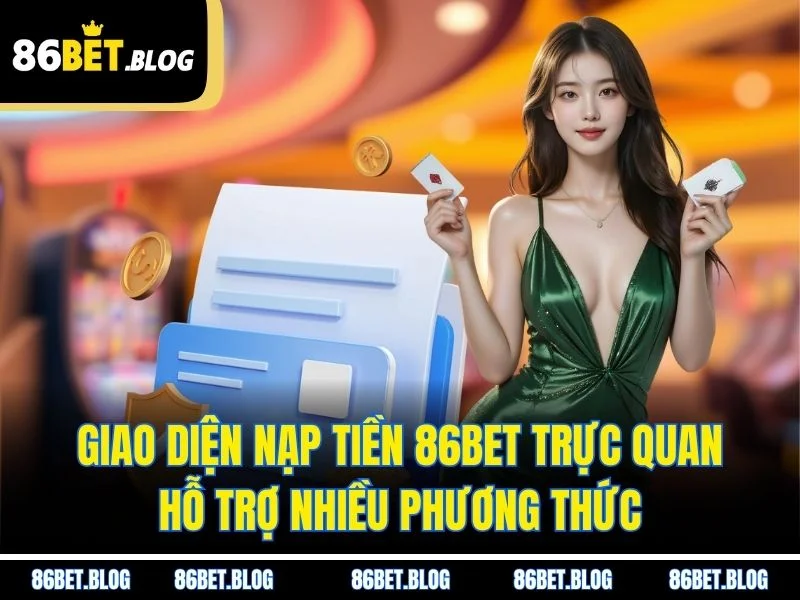 Giao diện nạp tiền 86BET trực quan, hỗ trợ nhiều phương thức